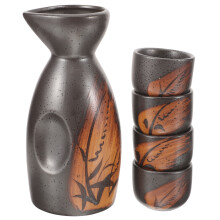 1 Set Japanese Porcelain Sake Set With Sake Pot And Cups