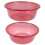 2Pcs Rosy Plastic Wash Basins Sturdy Face Cleansing and Storage Use 1