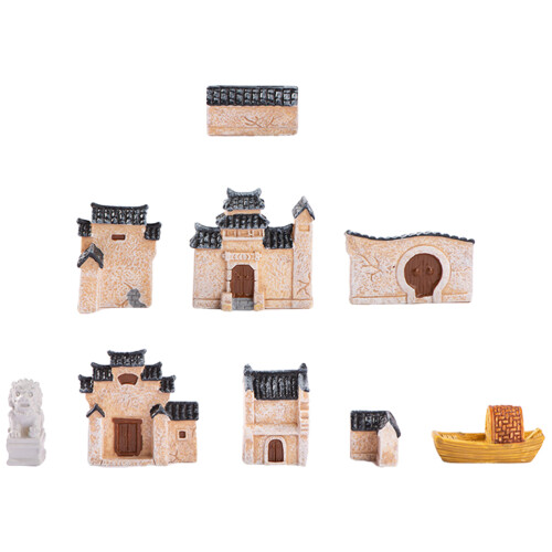 4 Set Miniature Case Decorazioni