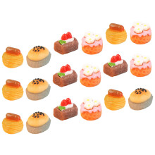 18Pcs Mini Cakes Dessert Models For Doll House Kitchen Decor