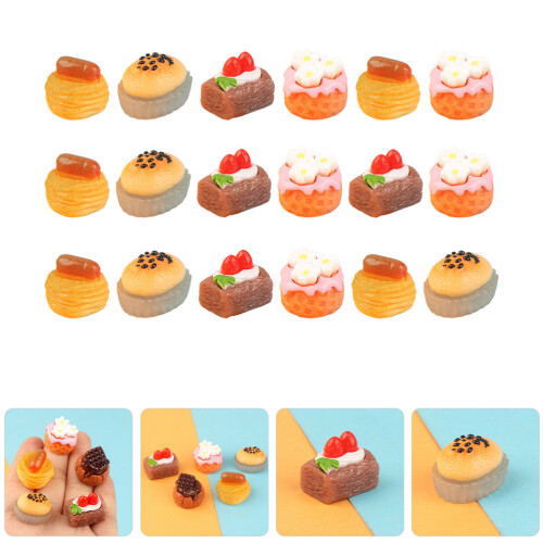 18Pcs Mini Cakes Dessert Models For Doll House Kitchen Decor 2