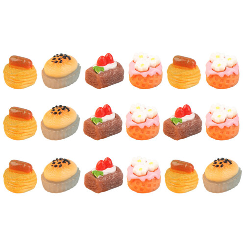 18Pcs Mini Cakes Dessert Models For Doll House Kitchen Decor 1