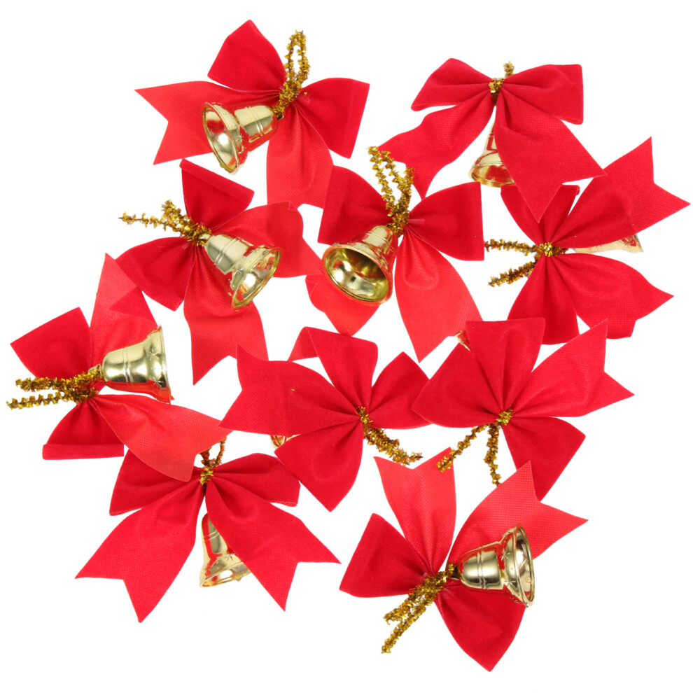 50 Sztuk ŚWiąTeczne Ozdoby WisząCe Choinka Bowknot Belfeder-image