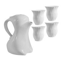 Sztuka Ceramicznego Czajnika Na Kawę W Kształcie Królika Z Filiżankami