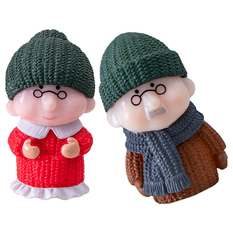 2 Sztuki Figurki Na Ciasto ŚLubne Dla Par Starszych Ludzi-image