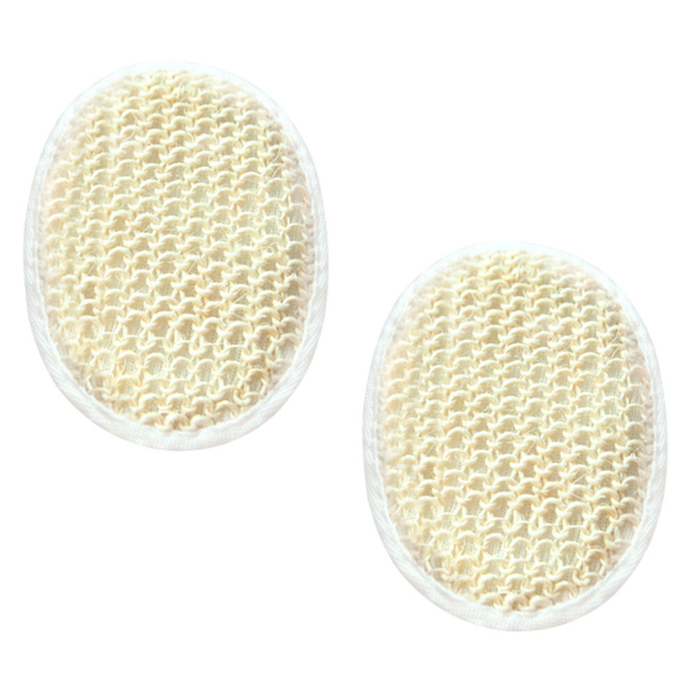 Solustre 2Pcs Sisal Body Scrubber Bath Sponge Exfoliating Beige Shower Ball