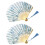 2 Sommerfächer Japanisch Stil Mit Bambusgriff Blau 5