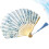 2 Sommerfächer Japanisch Stil Mit Bambusgriff Blau 8