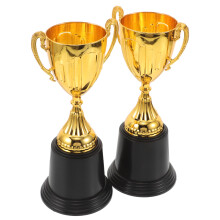 4 Pcs Mini Gold Trophies With Square Base – Plastic Awards For Sports