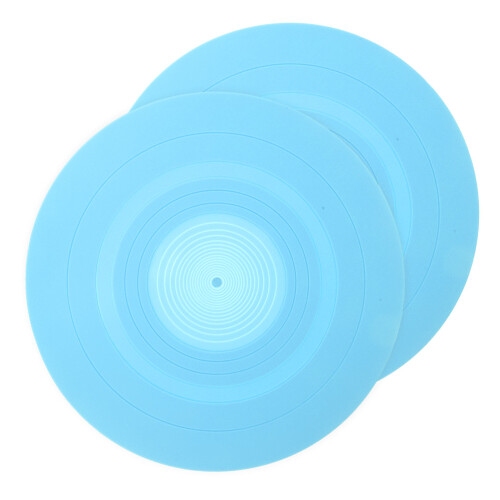 2Pièces Tapis Silicone Bleu Stabilité Et Protection Pour Vinyle