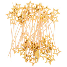 100 Stuks Pentagram Bamboe Fruitprikkers Multifunctionele Snackstokjes
