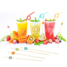 100 Stuks 12 Cm Bamboestokjes Met Voor Fruit En Cocktails