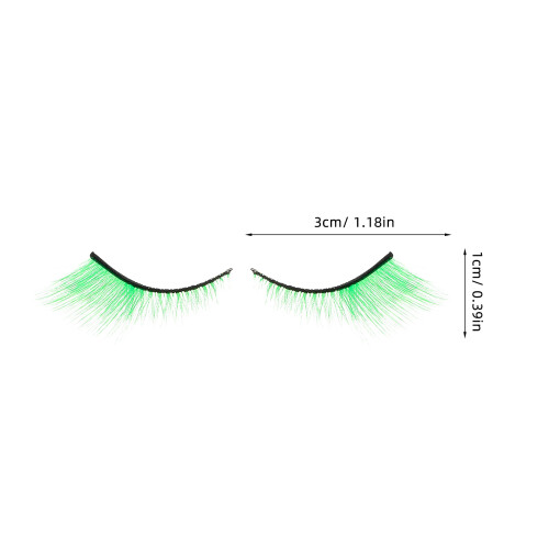 7Pairs Dramatic Green False Eyelashes Comfortable Fiber for Party Use 1
