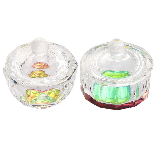 2 Piezas Tazas De Cristal Para De Con Tapa