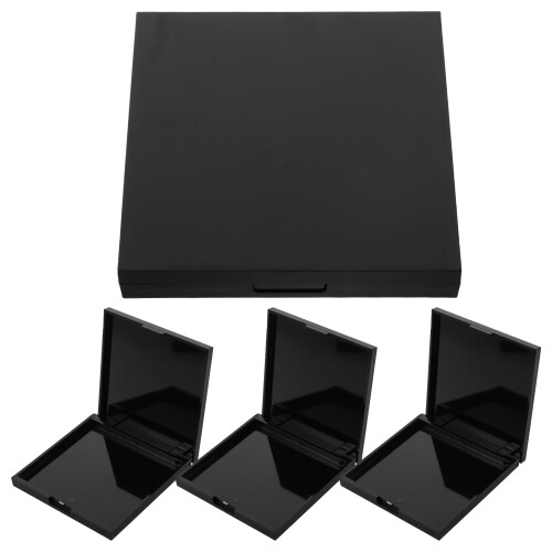 4Pcs Black Base Uv Solid Jelly Glue Storage Box Lightproof Plastic