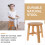 1 Pezzo Sgabello In Bamboo Antiscivolo Per Bambini Marrone 11