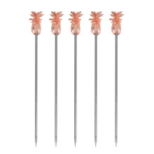 5 Stks Roestvrijstaal Cocktailprikkers Ananas Dessertvork
