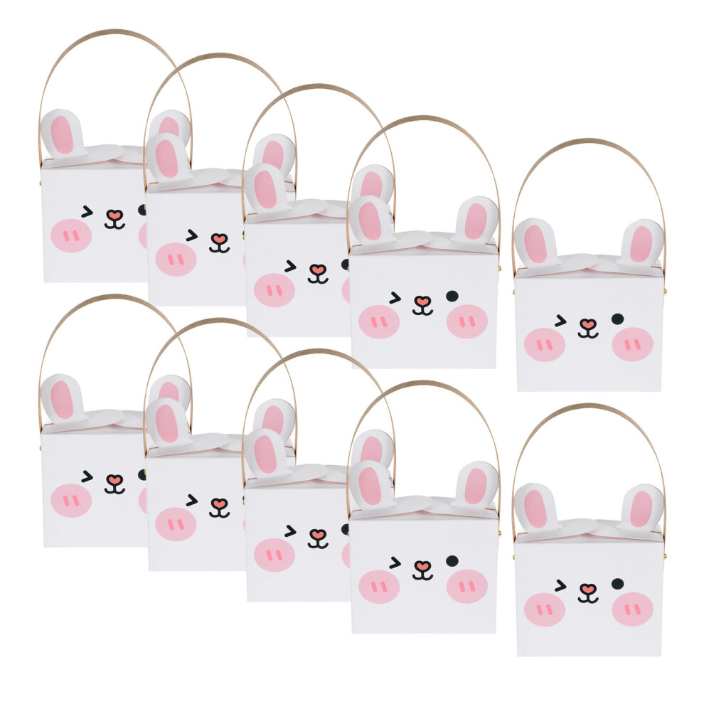 10 Sztuk PudełKa W KształCie ZająCa Z Motywem ZwierząT, Z Uchwytem-image