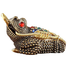 2Pcs Copper Toad Sculptures Fengshui Wealth Table Ornaments