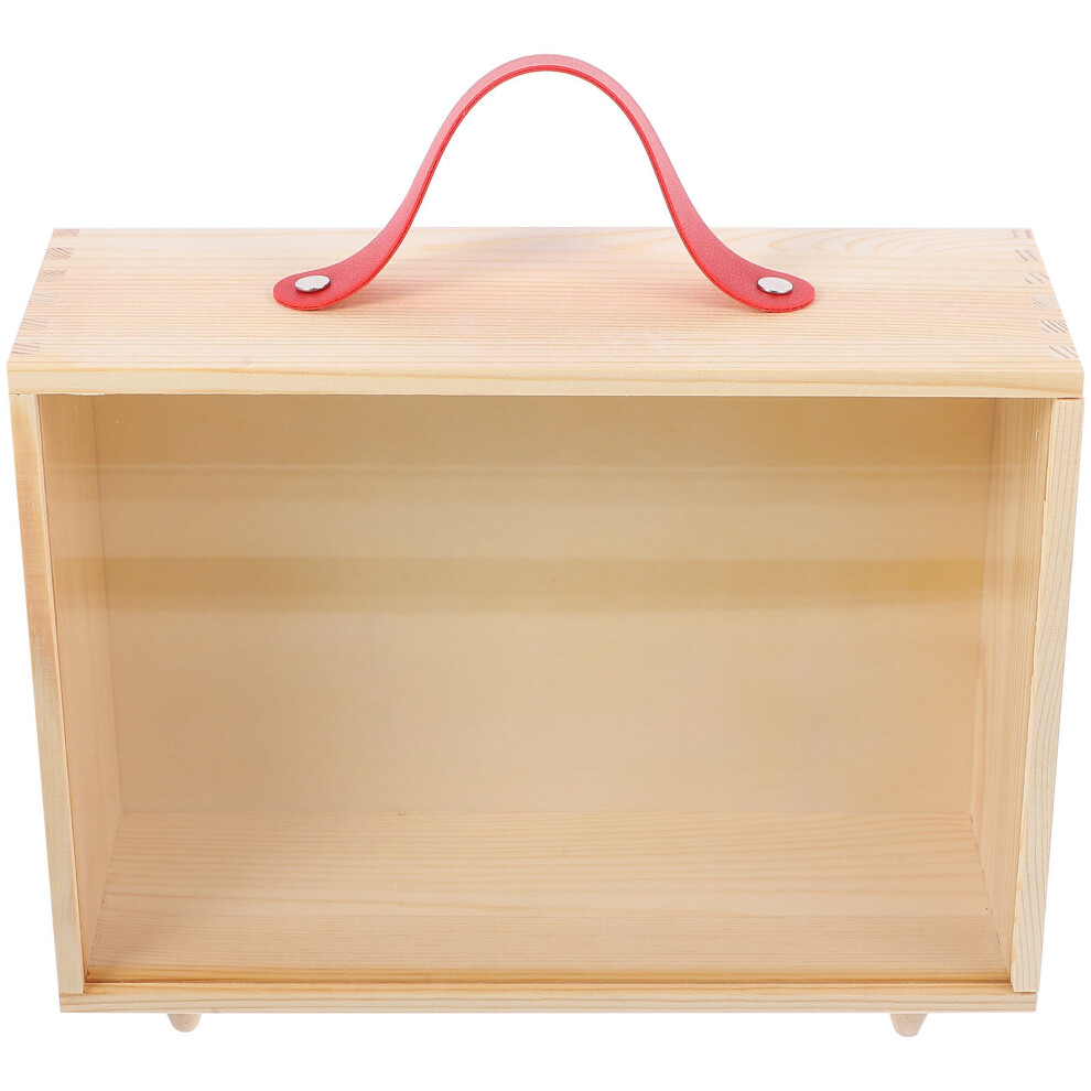 Wooden Gift Box Z PrzenośNą RąCzką I Przezroczystym Okienkiem-image