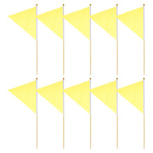 10Pcs Reliable Polyester Yard Marker Flags with Bamboo Poles