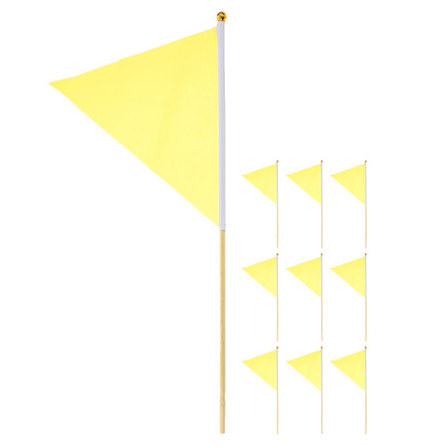 10Pcs Reliable Polyester Yard Marker Flags with Bamboo Poles 2