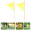 10Pcs Reliable Polyester Yard Marker Flags with Bamboo Poles 6