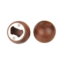 Light Brown Wood Bottle Opener Stainless Steel for Kitchen Use