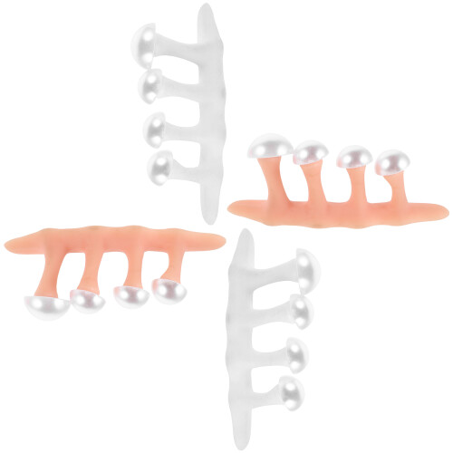 2 ensembles séparateurs orteils silicone perles – soins pieds
