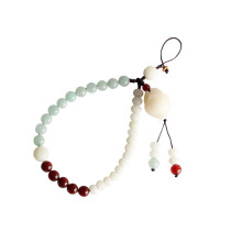White Jade Bodhi Cellphone Lanyard Chinese Chain