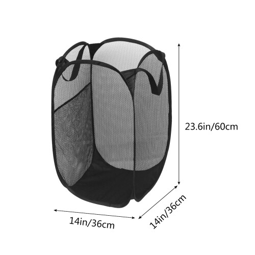 2 Pcs Foldable Laundry Basket Folding Dirty Clothes Hamper Metal 1