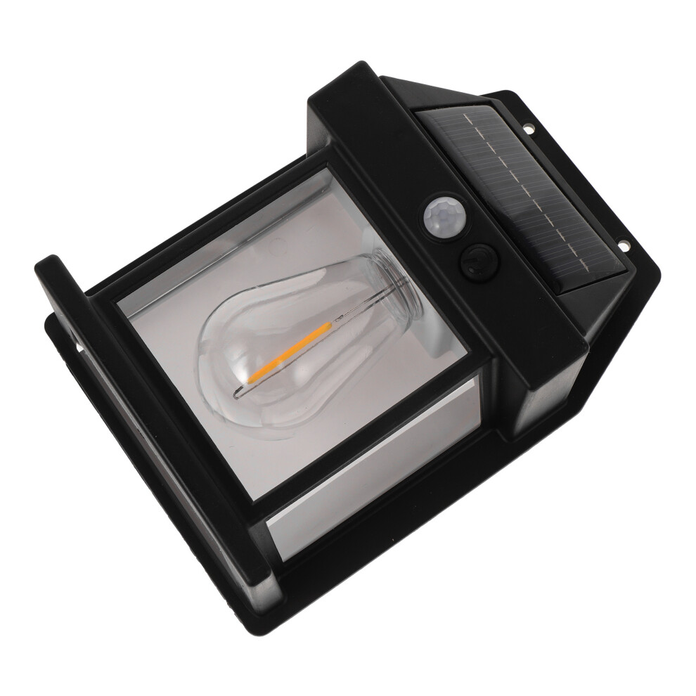 ŚWiatłO Solarne Ogrodowe ŚCienne Zasilane SłOneczną Z ŻAróWką-image