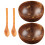 Conjunto 4 Peças Kit Tigela E Colher Premium De Casca De 8