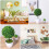 3Pcs Bola De Planta Artificial Bonsai Verde Imitação 10