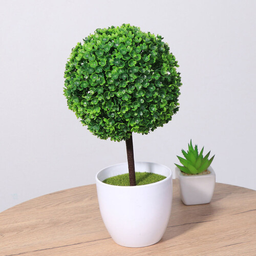 3Pcs Bola De Planta Artificial Bonsai Verde Imitação 2