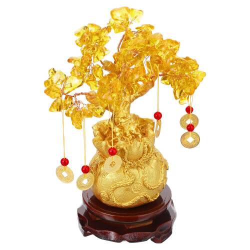 2 Unidades Árvore De Cristal Feng Shui Com Moedas 1