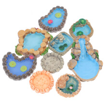 9 Peças Miniaturas Para Decoração De Mini Lago Estilo Aleatório