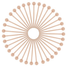 100Pcs Wooden Coffee Stir Sticks Beige Smooth Round End for Hot Drinks