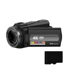Camcorder Videokamera 4K/48MP/16x Zoom/IR-Nachtsicht/Fernbedienung/32-GB-Karte