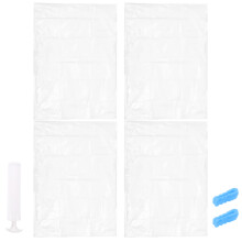 1Set Vacuüm Opslagzakken Voor Kleren En Dekbed Met Compressie Wit