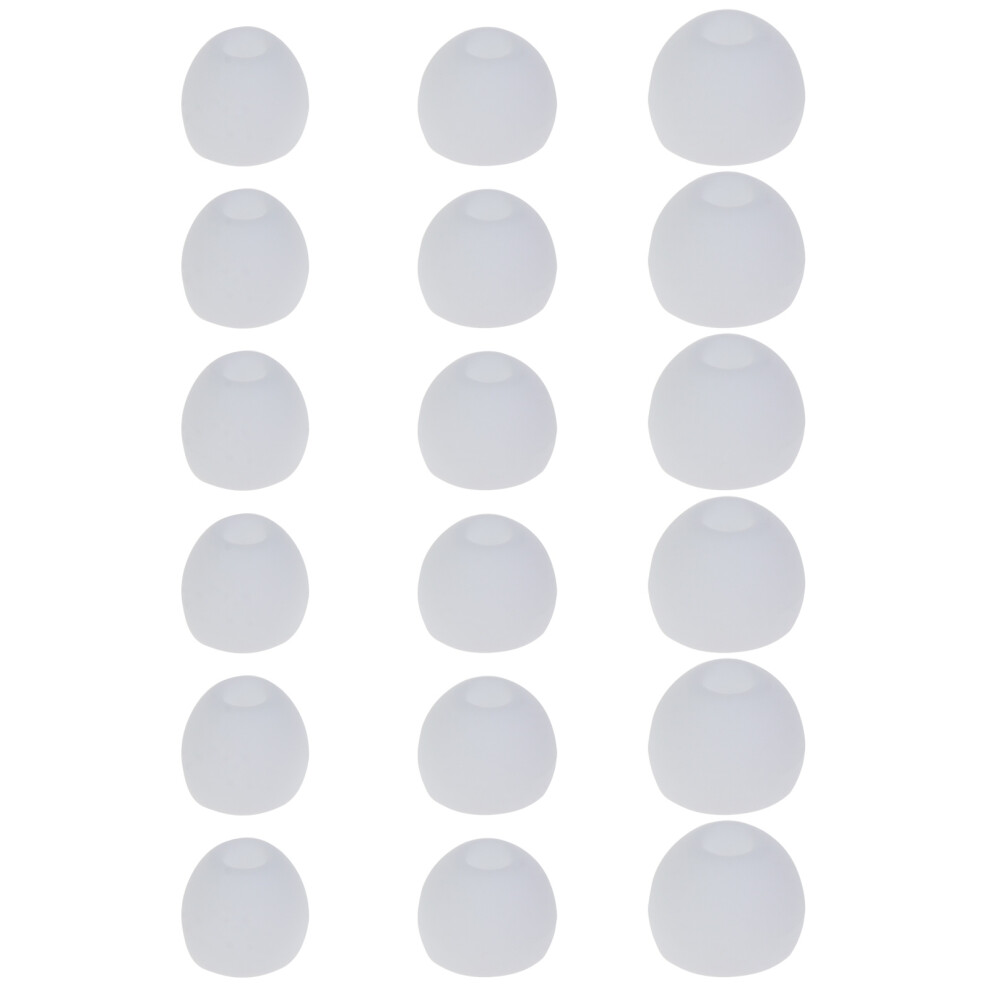 18Pcs Earbuds Tips Soft Rubber Flexible Eartips Buds Wing- White 7709000022021