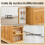 Ilha de Cozinha SoBuy com Rodas e Bancada Extensível 8