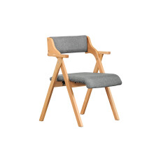 SoBuy Folding Wooden Chair with Cushion - Light Grey