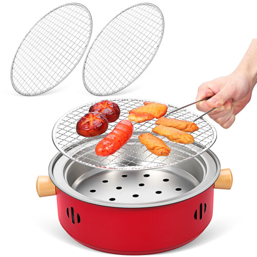 Set Grill Portatile A Carbone Per Esterni Per Picnic