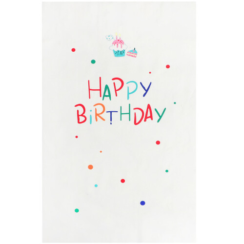 White Birthday Party Backdrop Polyester Happy Birthday Background