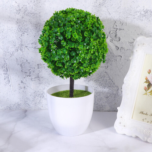 3 Pezzi Bonsai Artificiale Vaso Verde Decor 2