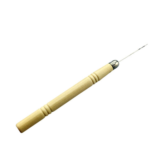 Bamboo Crochet Needles for Salon Use Khaki Flexible Hooks