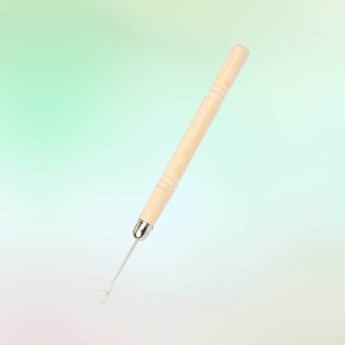 Bamboo Crochet Needles for Salon Use Khaki Flexible Hooks 2