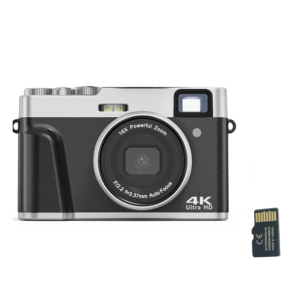 Inf Digital Camera 4K/48Mp/16X Zoom/Autofocus/Viewfinder/Anti-Shake With 32Gb Card