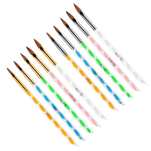 4 Set 10 Pezzi Unghie Cristallo Acrylic Punta Argentata 2